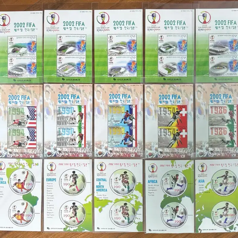 2002FIFA월드컵한국/일본, 15종, 시트, 2000-2002년