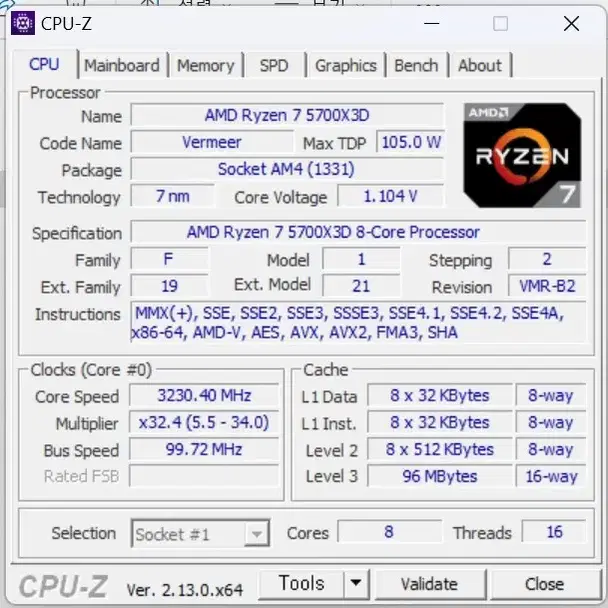 AMD Ryzen7 5700x3D RTX 3070 게이밍 PC