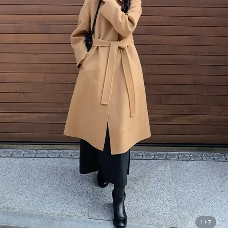 프론트로우 코트 카멜 Cashmere Handmade Coat S