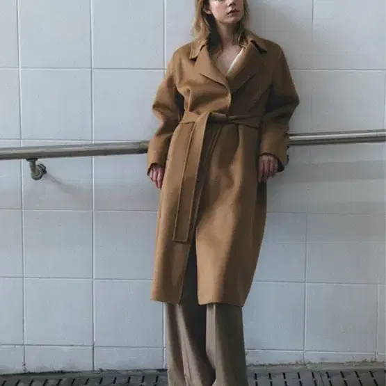 프론트로우 코트 카멜 Cashmere Handmade Coat S