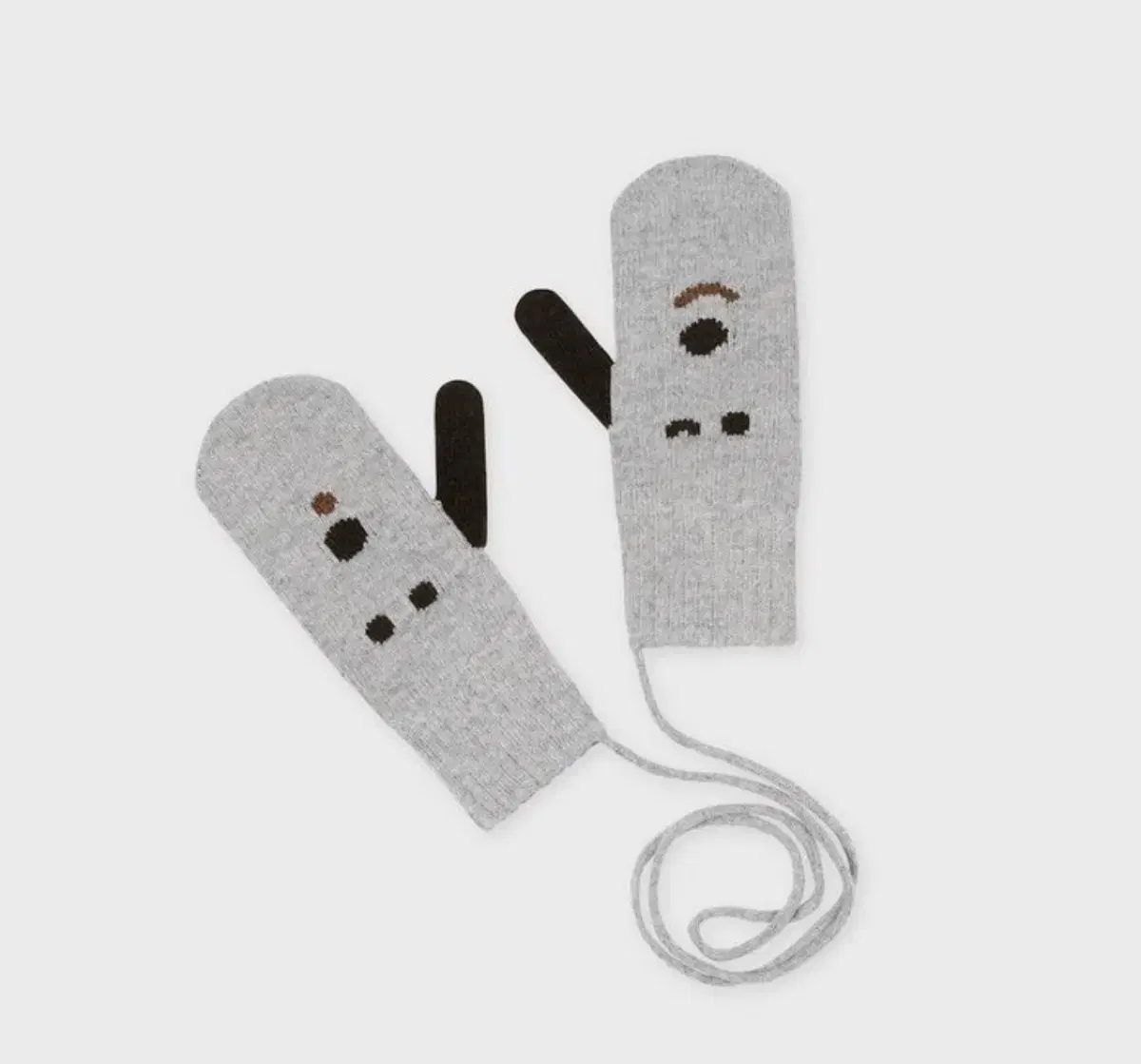 Saks Apparel MOGU wool string gloves wink gray