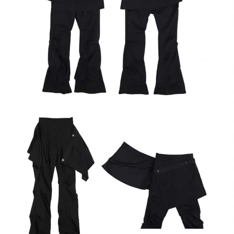 오호스 팬츠 Wrap Over Tuck Pants / Black