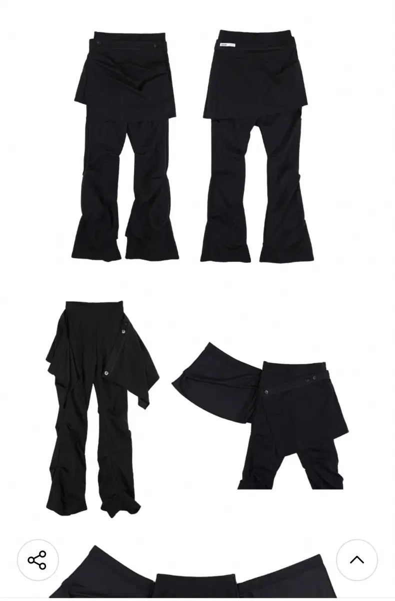 오호스 팬츠 Wrap Over Tuck Pants / Black