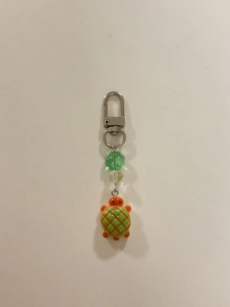 Lucky Melon Bread Turtle Beaded Keyring