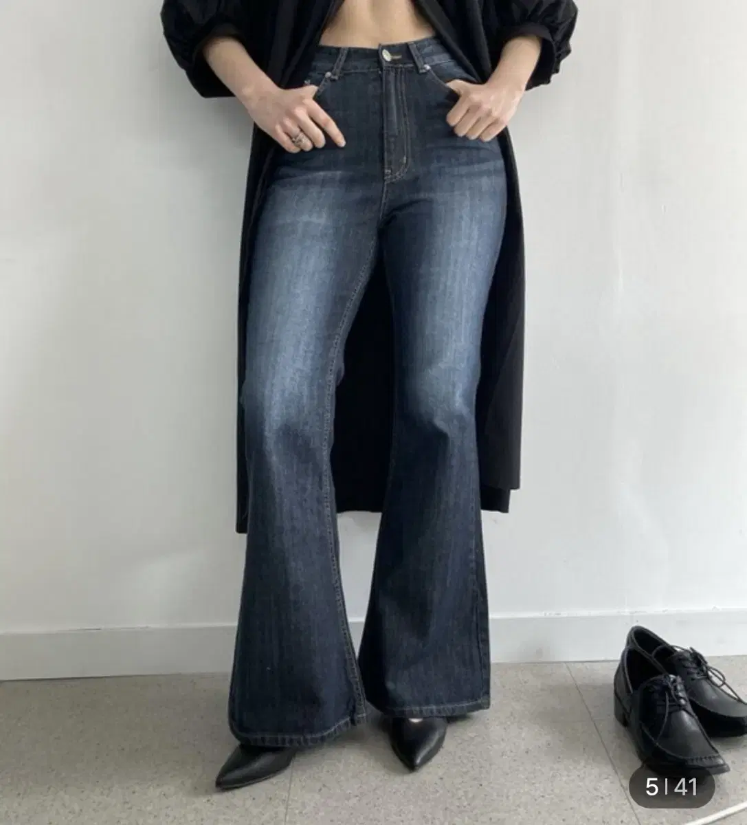 [샵책갈피] deep blue bootcut jeans