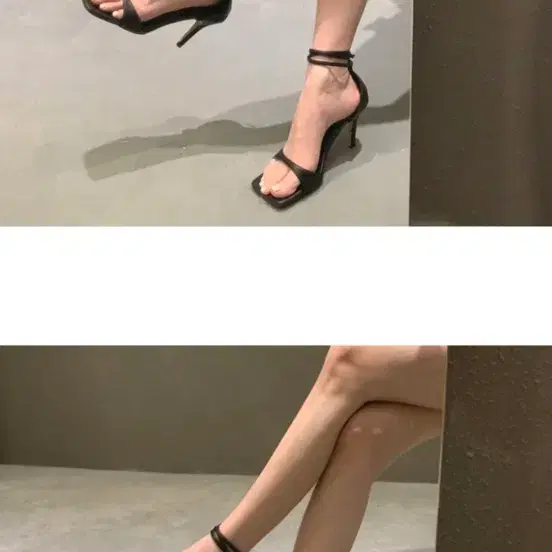 새상품 스트랩 샌들 9cm 블랙