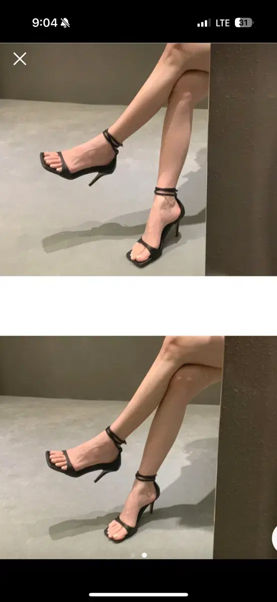 새상품 스트랩 샌들 9cm 블랙