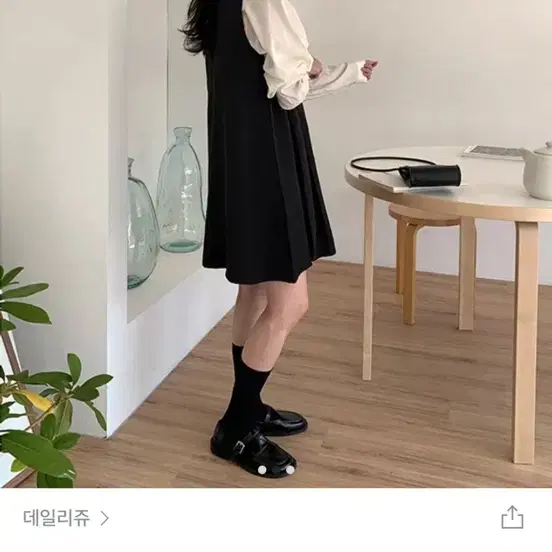 데일리쥬 캐논 플리츠 레이어드 미디 원피스 기본 / 하객룩