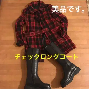 코트 하프 체크 아이비 예쁜 벨트 포함(새상품급) 멋쟁이