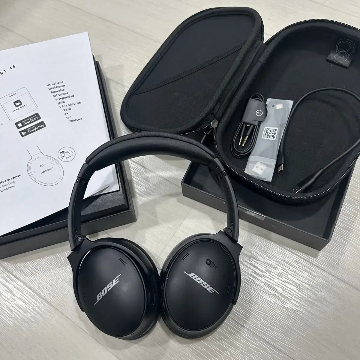 BOSE QC45 무선헤드폰 노이즈캔슬링 블랙