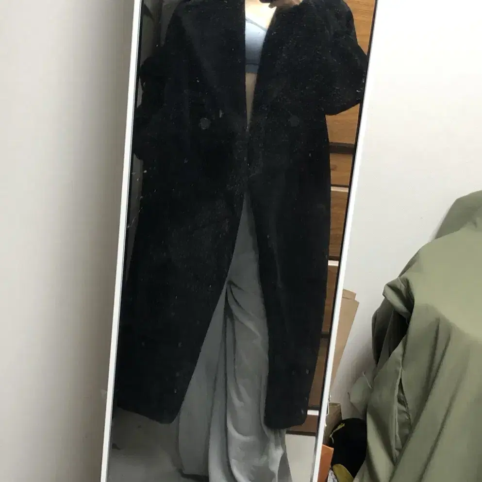 H&M oversized teddy bear coat 테디베어코트