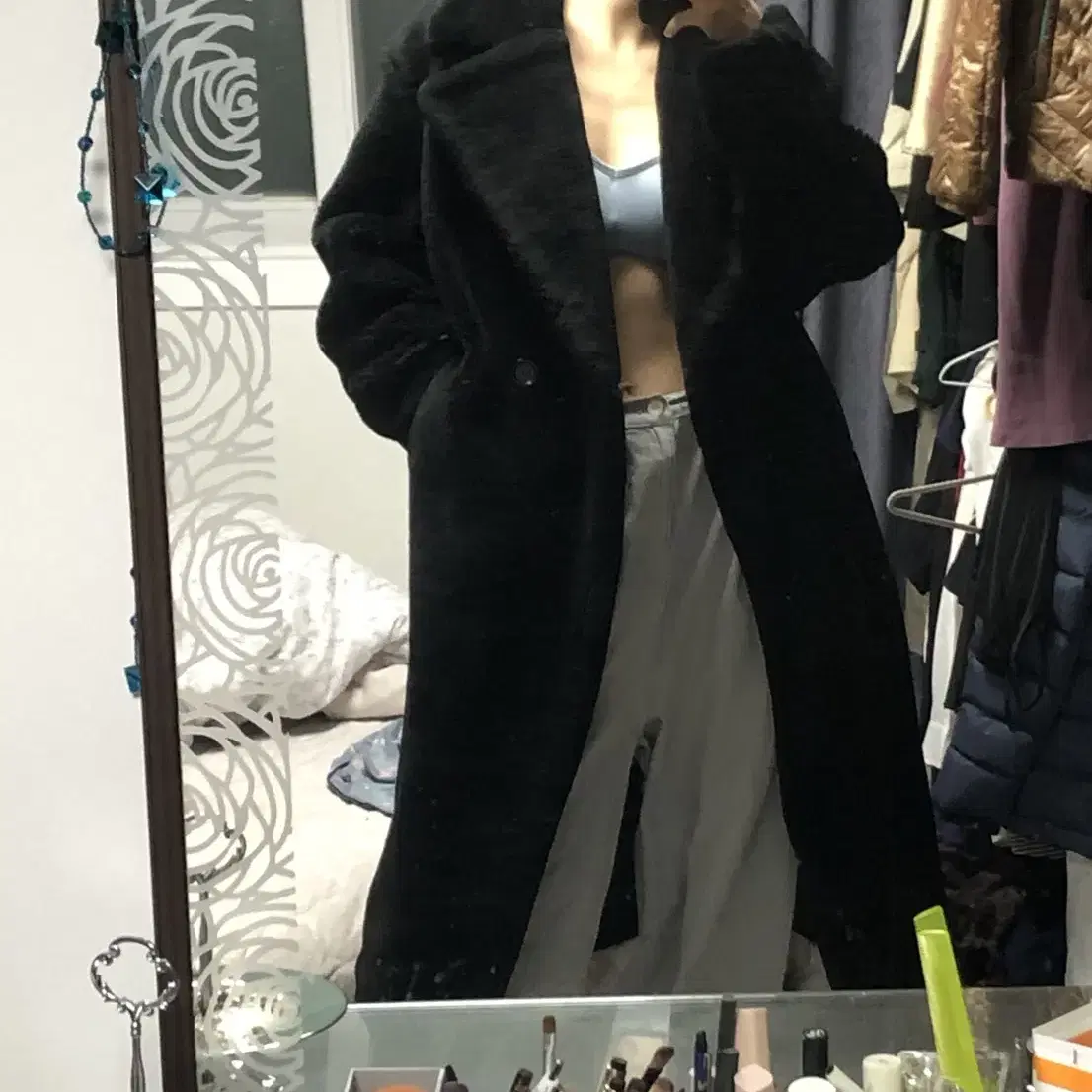 H&M oversized teddy bear coat 테디베어코트