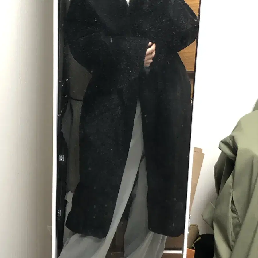 H&M oversized teddy bear coat 테디베어코트