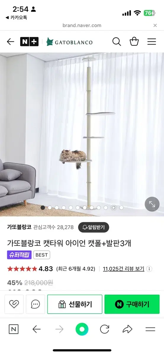 가토블랑코 고양이 캣타워 + 고양이화장실 +기타용품 일괄