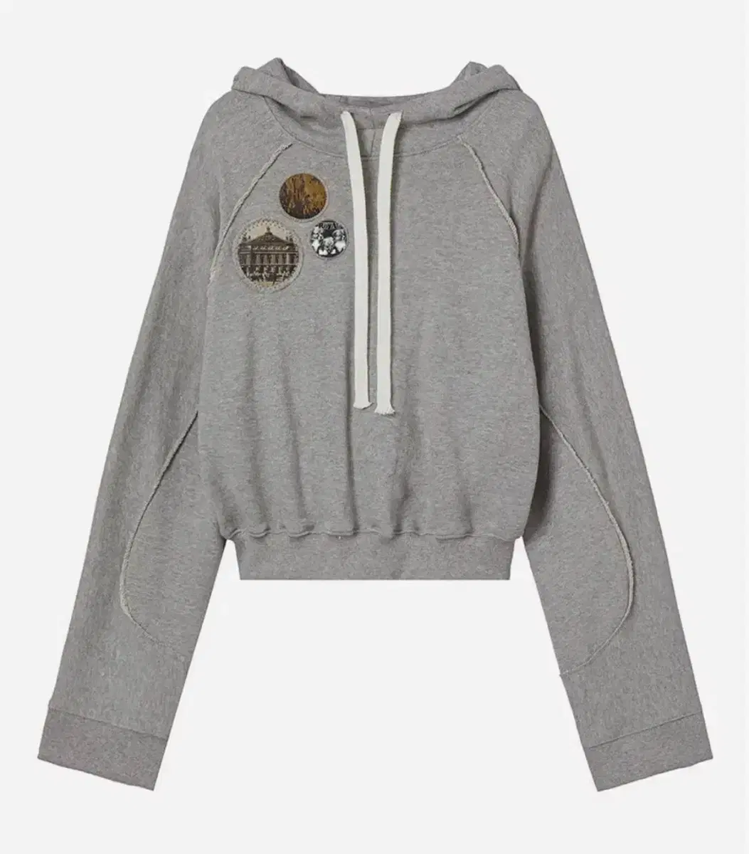 Open yy RAGLAN CROPPED HOODIE, GRAY