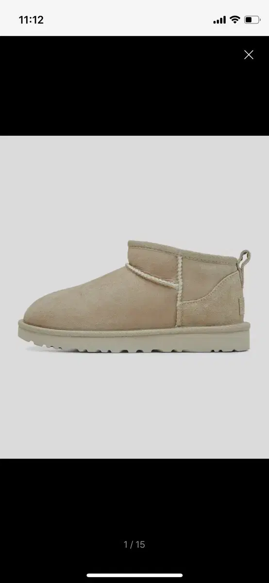 Ugg Suede and Leather Mini Boot (Classic Ultra Mini) W - Sand