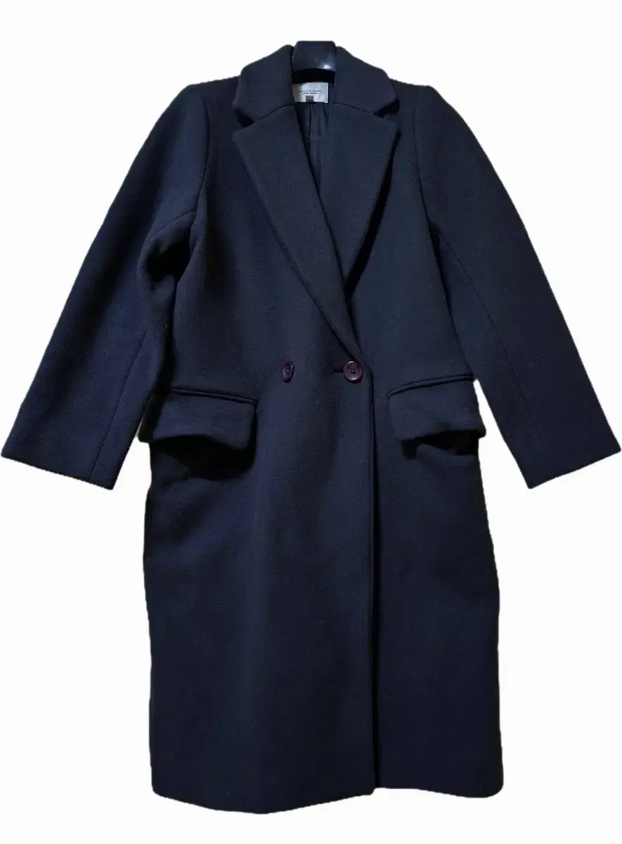 74% Wool Coat Long Coat S to M Navy