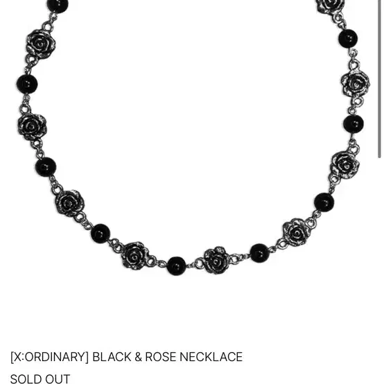 XORDINARY 목걸이 BLACK & ROSE NECKLACE