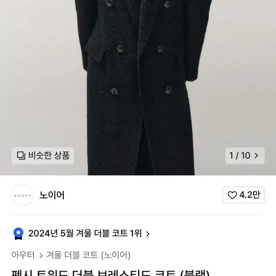 펜시 트위드 더블 브레스티드 코트