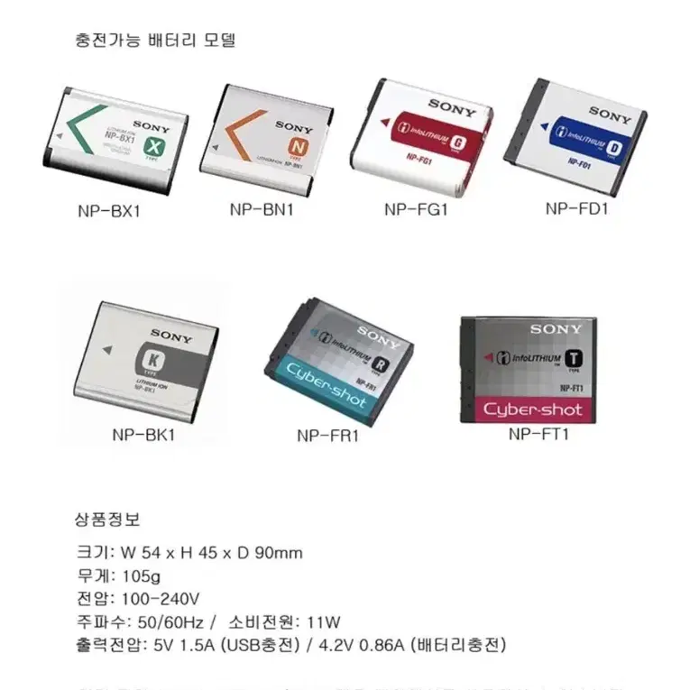 소니 BC-TRX 배터리 충전기 + NP-BX1 ZV-1 고속충전기