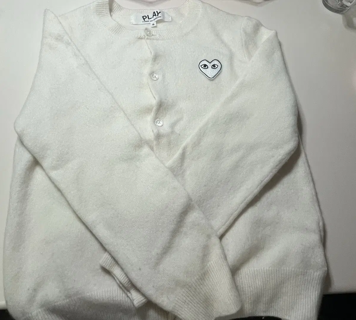 Worn once) Comme des Garçons Ivory Cardigan S sells