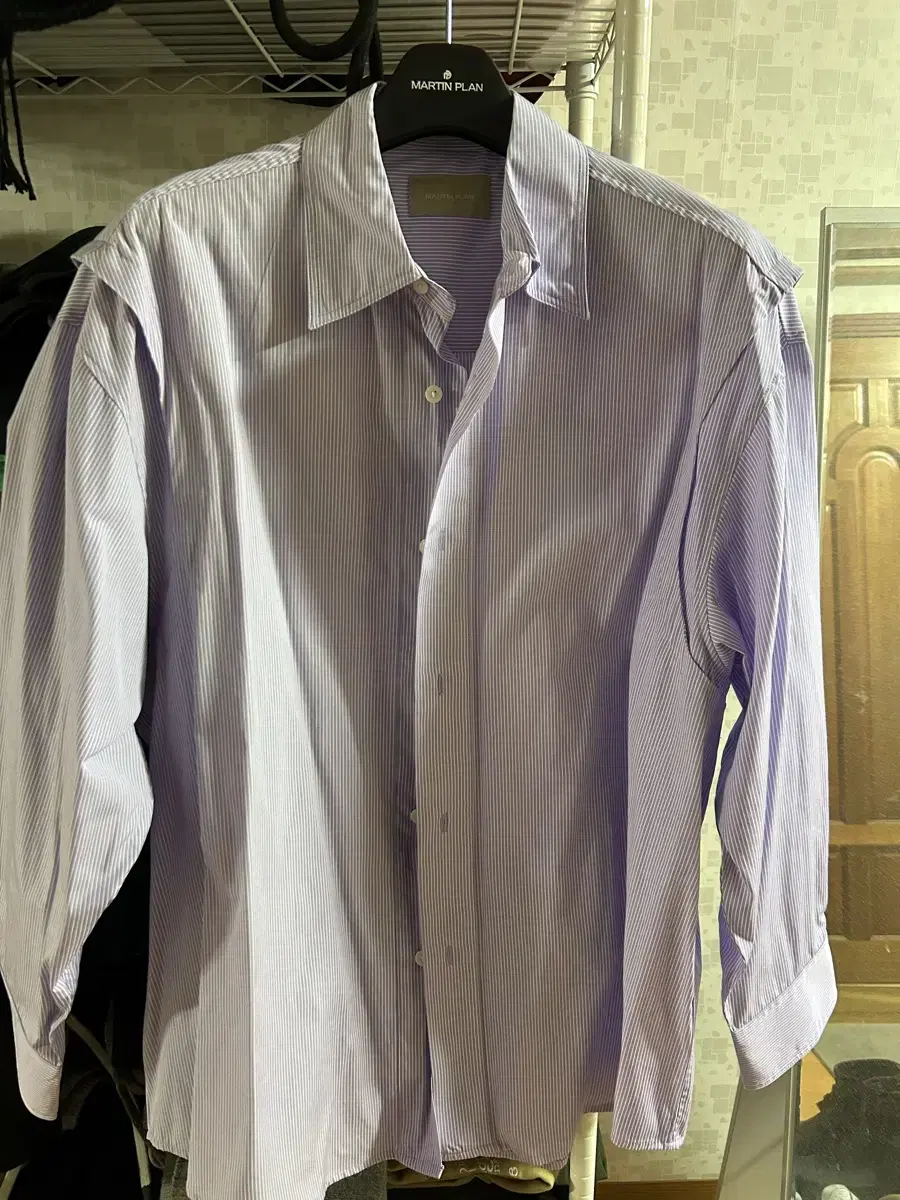 마틴플랜 Shoulder Flash Stripe Shirts-Purple