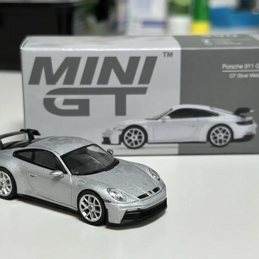 미니지티 1/64 포르쉐 911 GT3 실버 다이캐스트 모형