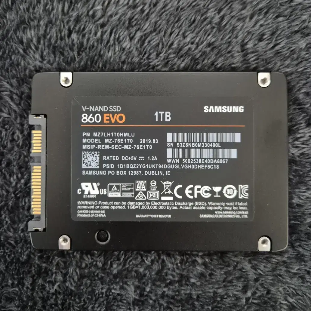 깨끗한 삼성 SSD 860 EVO 1TB 팝니다