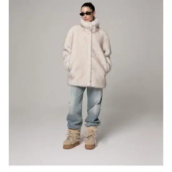 PORTA 포르타 soft fur jacket 소프트 퍼 자켓 아이보리