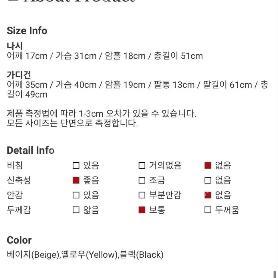 [1번입은 새상품무방제품] 나시가디건 세트 프리사이즈 옐로우색상 "단돈