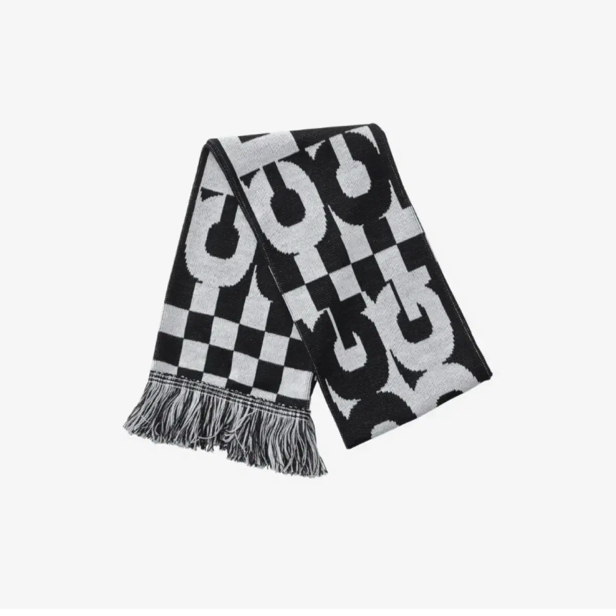 CDG 꼼데가르송 Logo Check Scarf White Black