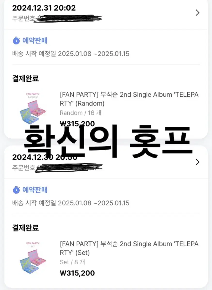 부석순 TELEPARTY 앨범 분철