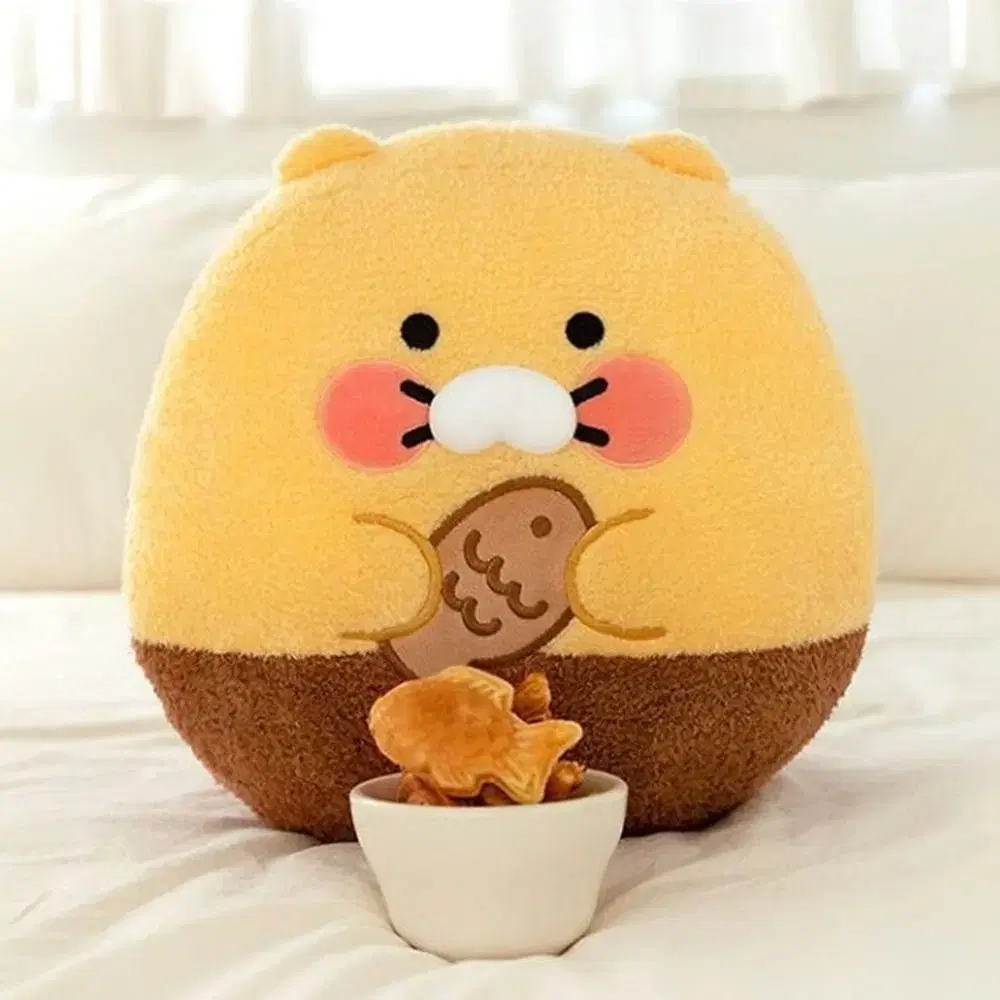 Kakao Friends Chunsik Eating Taiyaki Boucle Hand Warmer Cushion Doll