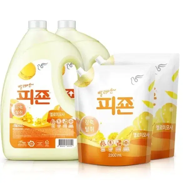 무료배송-피죤 섬유유연제 용기 3100ml 2개+리필 2300ml 2개