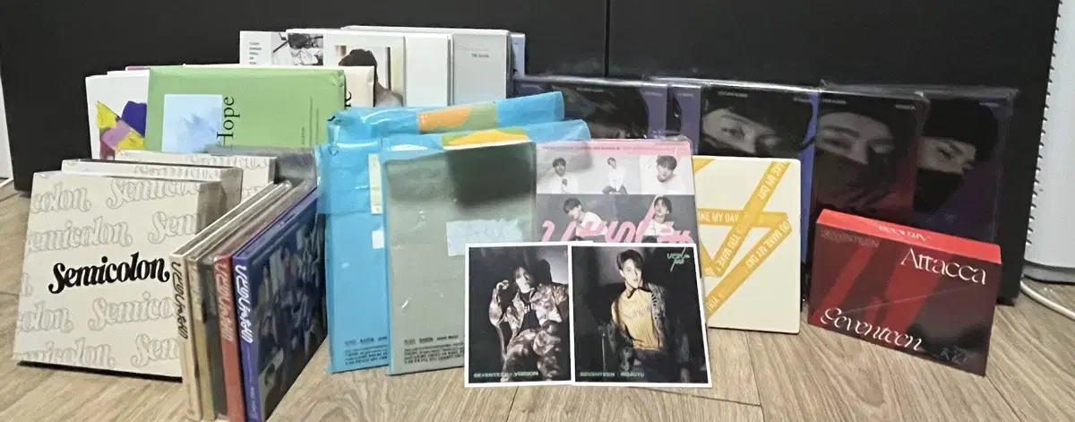 Seventeen albums, photocards, poster and other merchandise bulk disposed of.