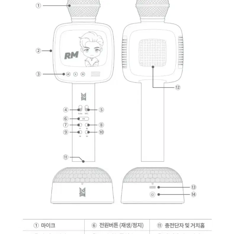 미사용) bts 블루투스 노래방 마이크 정국