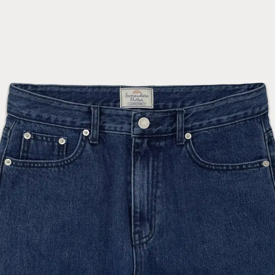 썸웨어버터-Jent Wide Deep Blue Denim Pants -