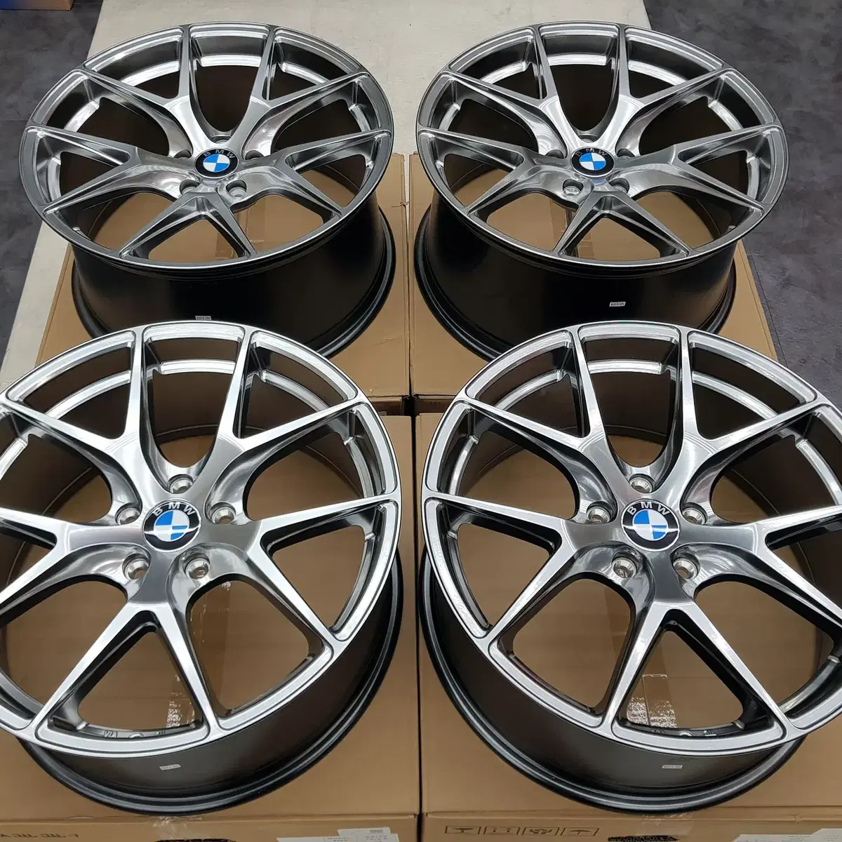 20인치 사제 신품휠 CIR BMW 전용 PCD120하이퍼블랙 앞뒤 팜