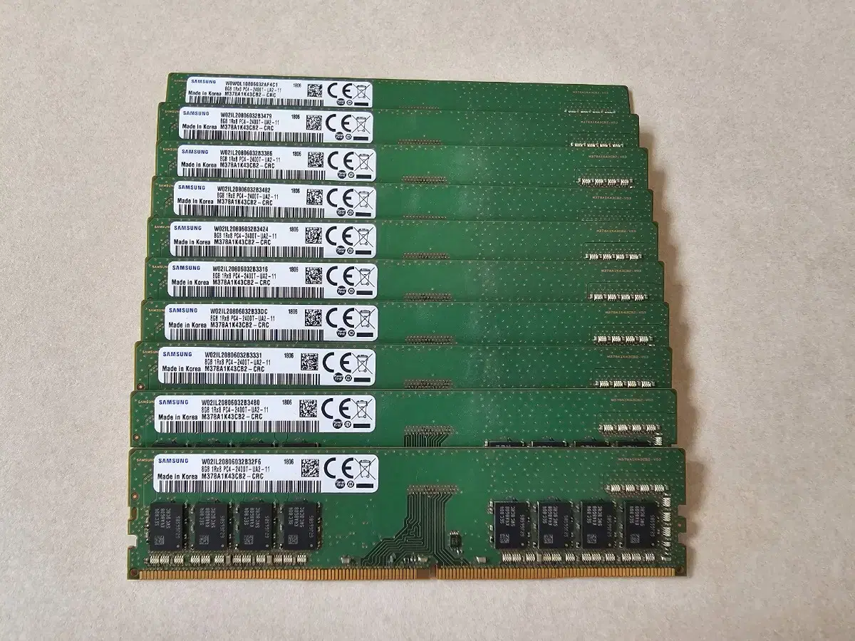 삼성램 ddr4 8g 10개(동일주차)