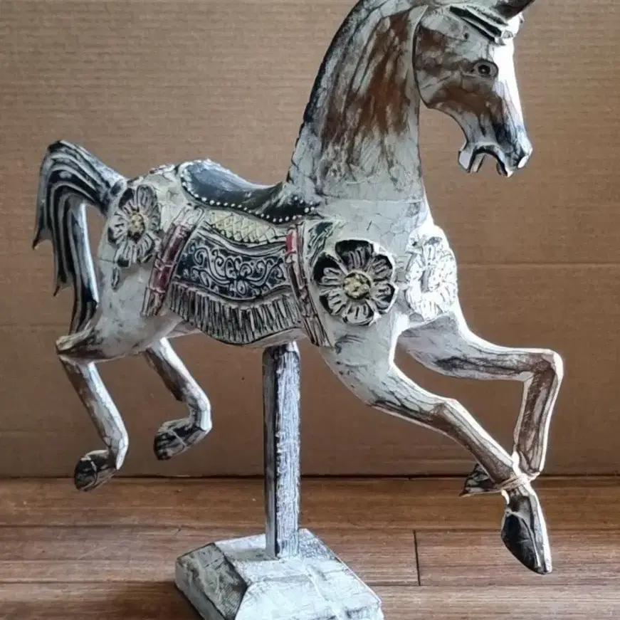 빈티지 Wooden Horse 말조각나무에 채색