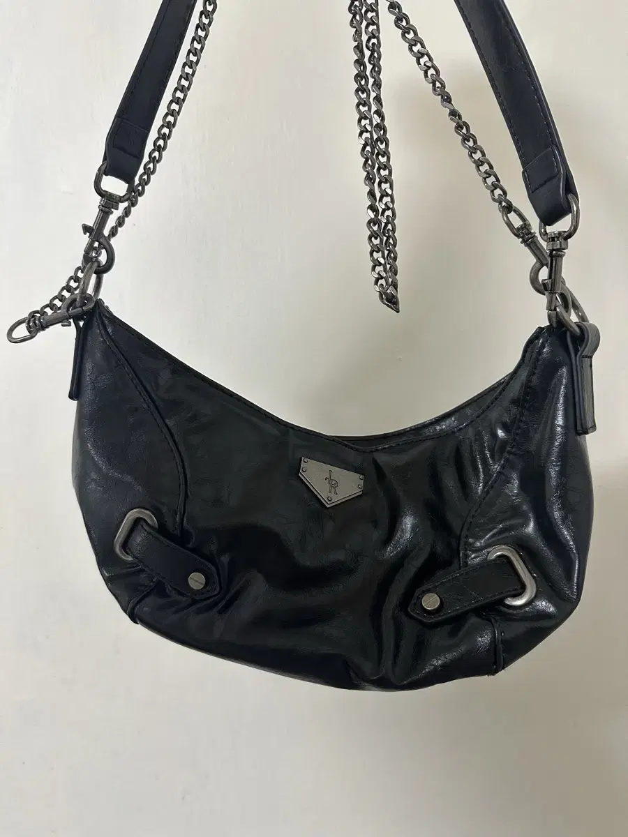 Leatherette Vintage Chain Crossbody Bag_Mini