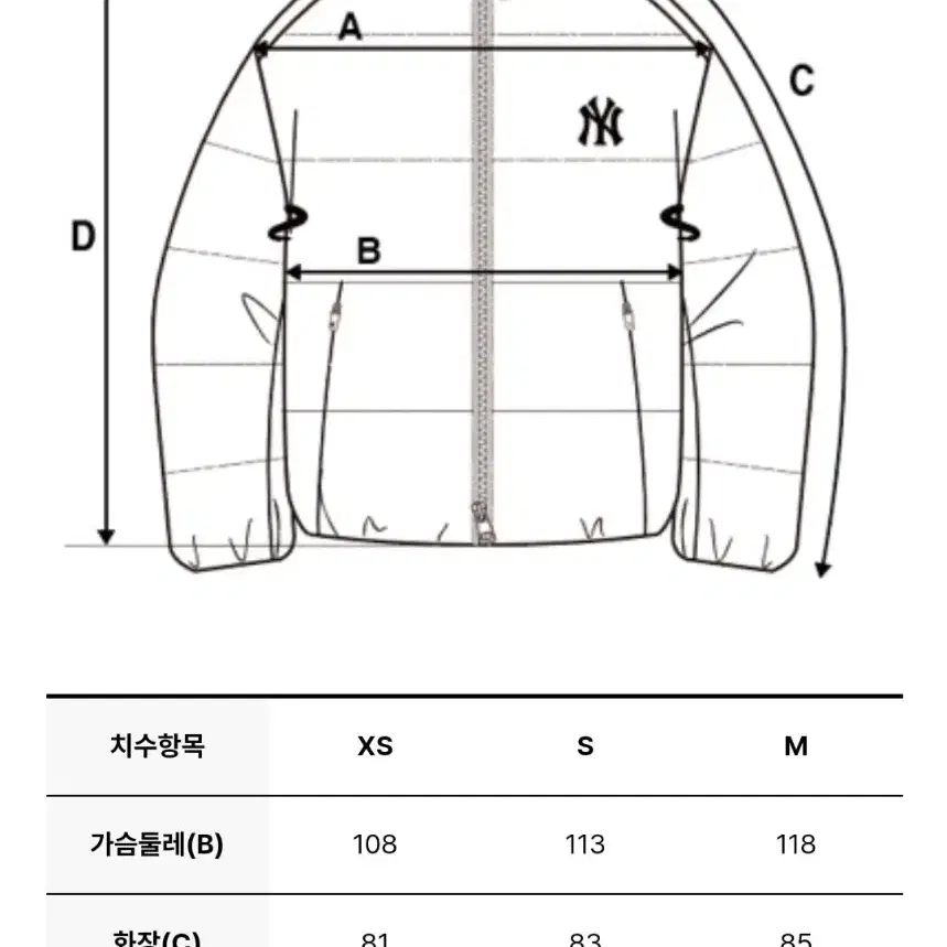 MLB여성 커브 롱 패딩 뉴욕양키스  상품명:3FDJB1246-50BKS