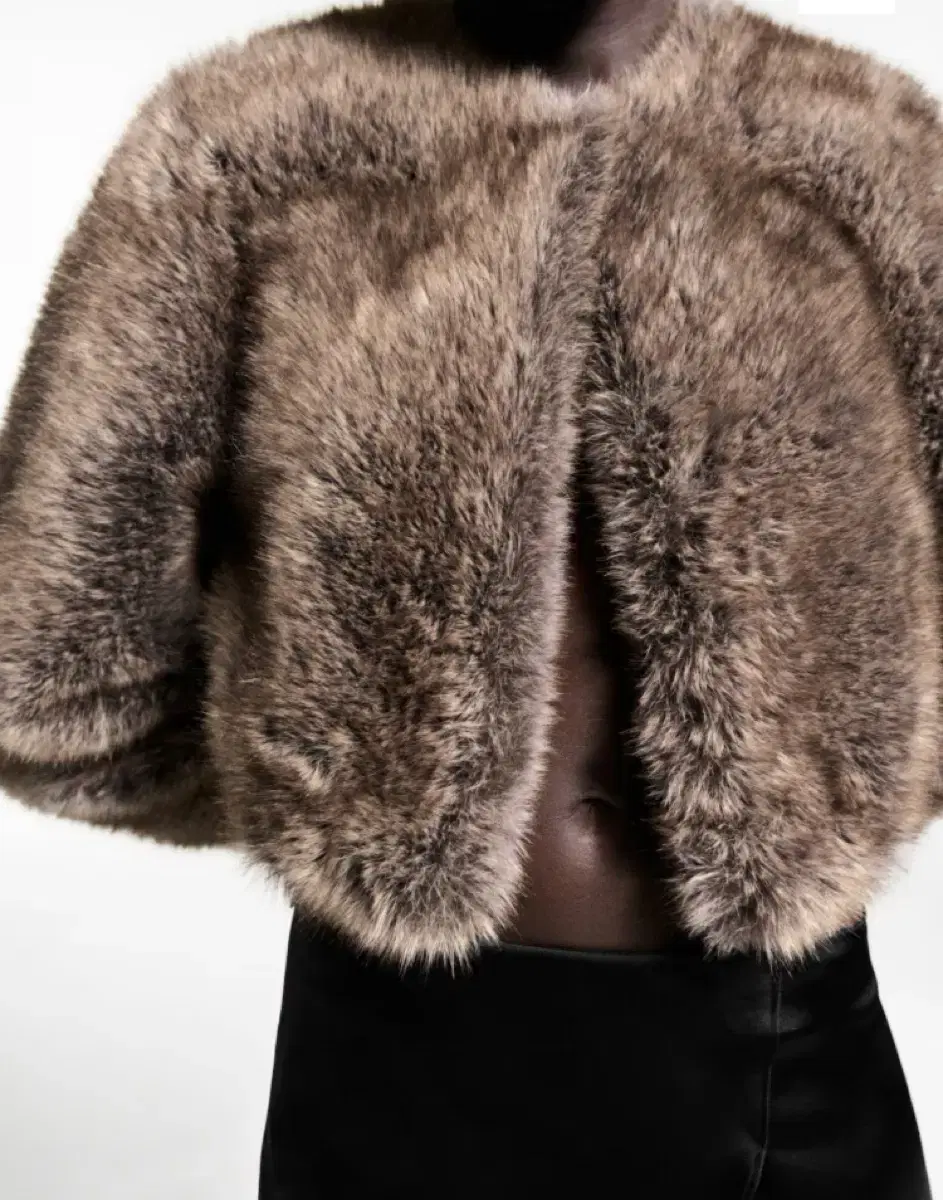 Mango 망고 퍼 Fur effect jacket S