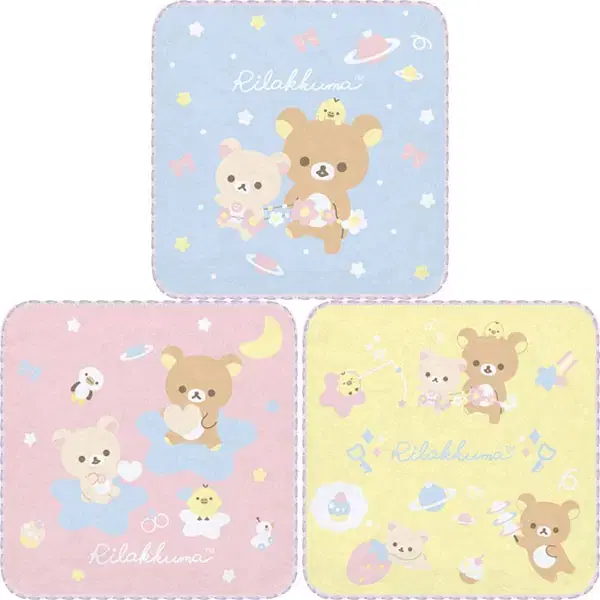 (Genuine) Rilakkuma Petite Hand Towel Handkerchief Mini Towel 3P