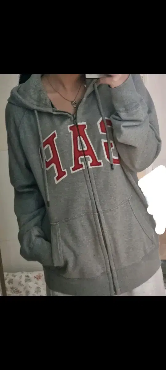 Vintage GAP GAP hoodie zip-up gray red logo