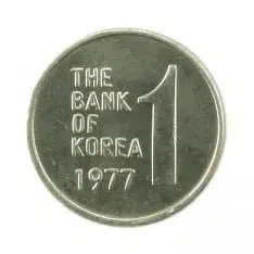 옛날돈 현행주화 1원주화 동전 1977년 미사용