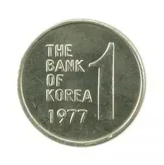 옛날돈 현행주화 1원주화 동전 1977년 미사용