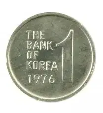 옛날돈 현행주화 1원주화 동전 1976년 미사용