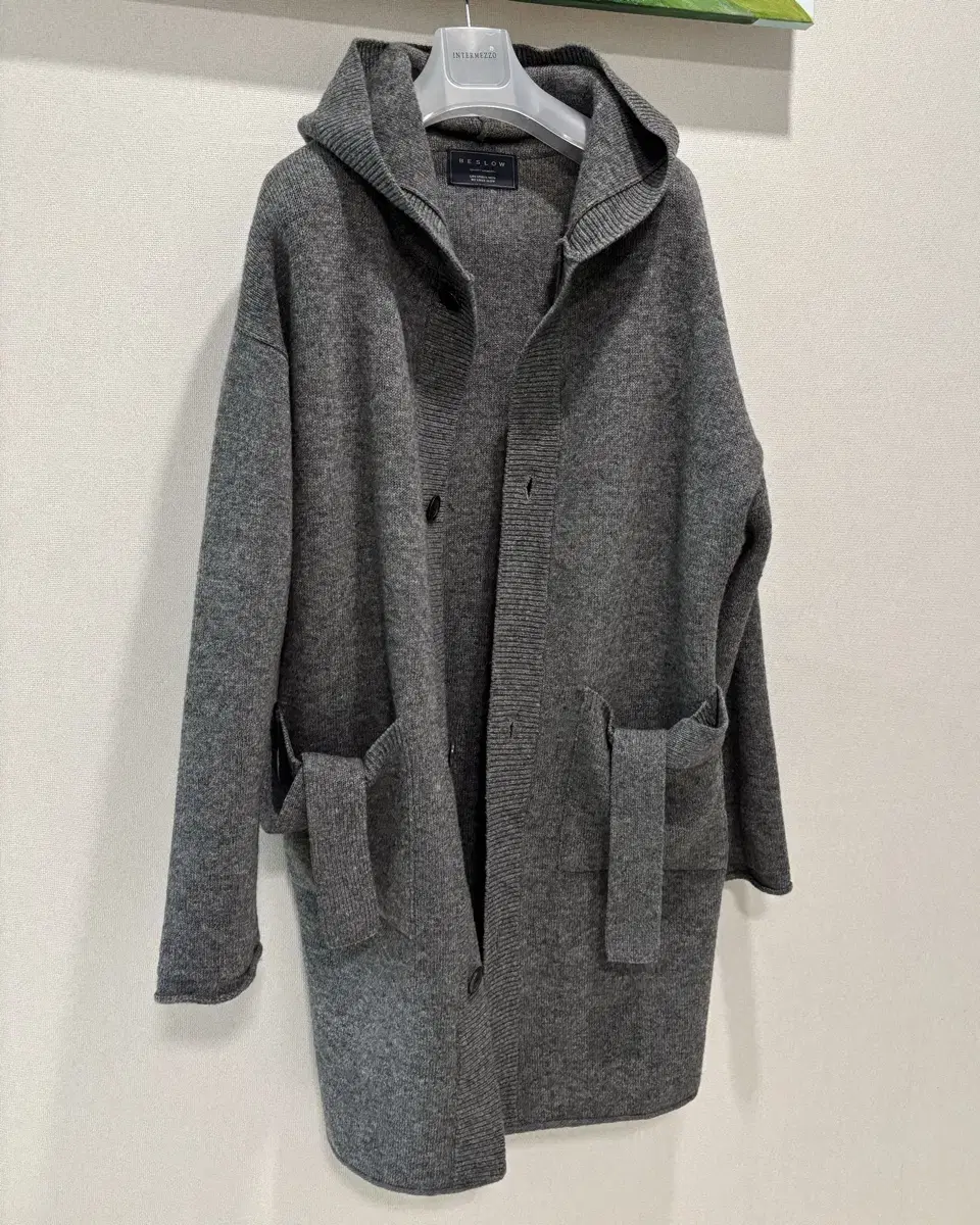 [L~XL] Beslow, 로브 후드 wool 롱가디건