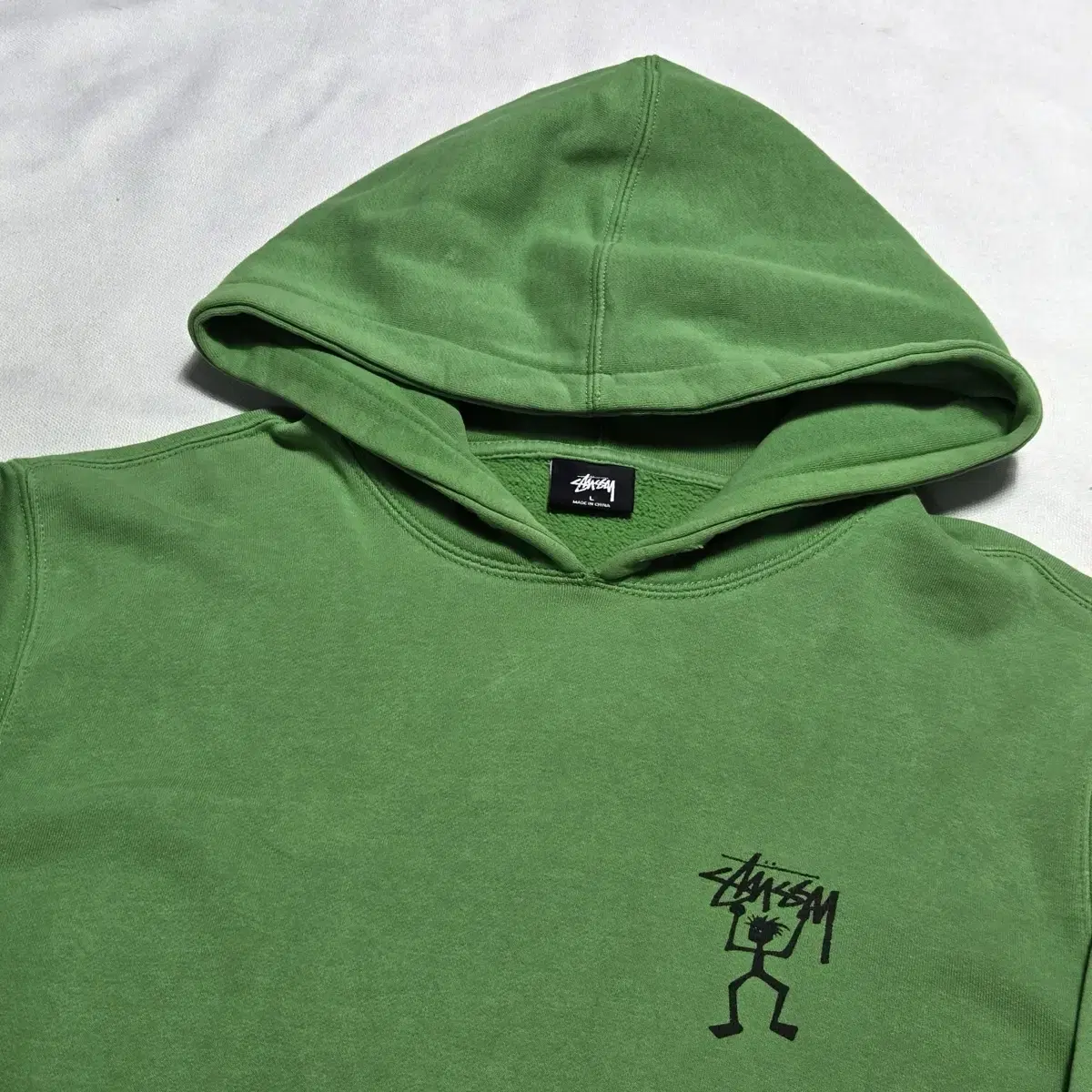 L Stussy Warrior Man Green Hoodie